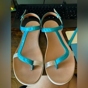 Fit flop brand turquoise sandals.